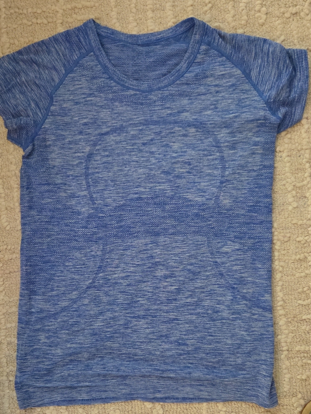 Lululemon Swiftly Tech Short Sleeve Crew Heathered Blue Wild Bluebell Size 6